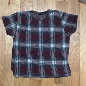 Brandy Melville short sleeve plaid top